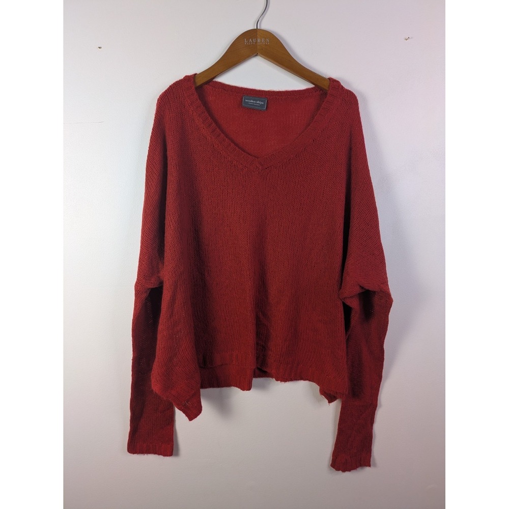 Wooden Ships Mohair/Wool Blend Pullover Sweater S/M Open Knit Layering